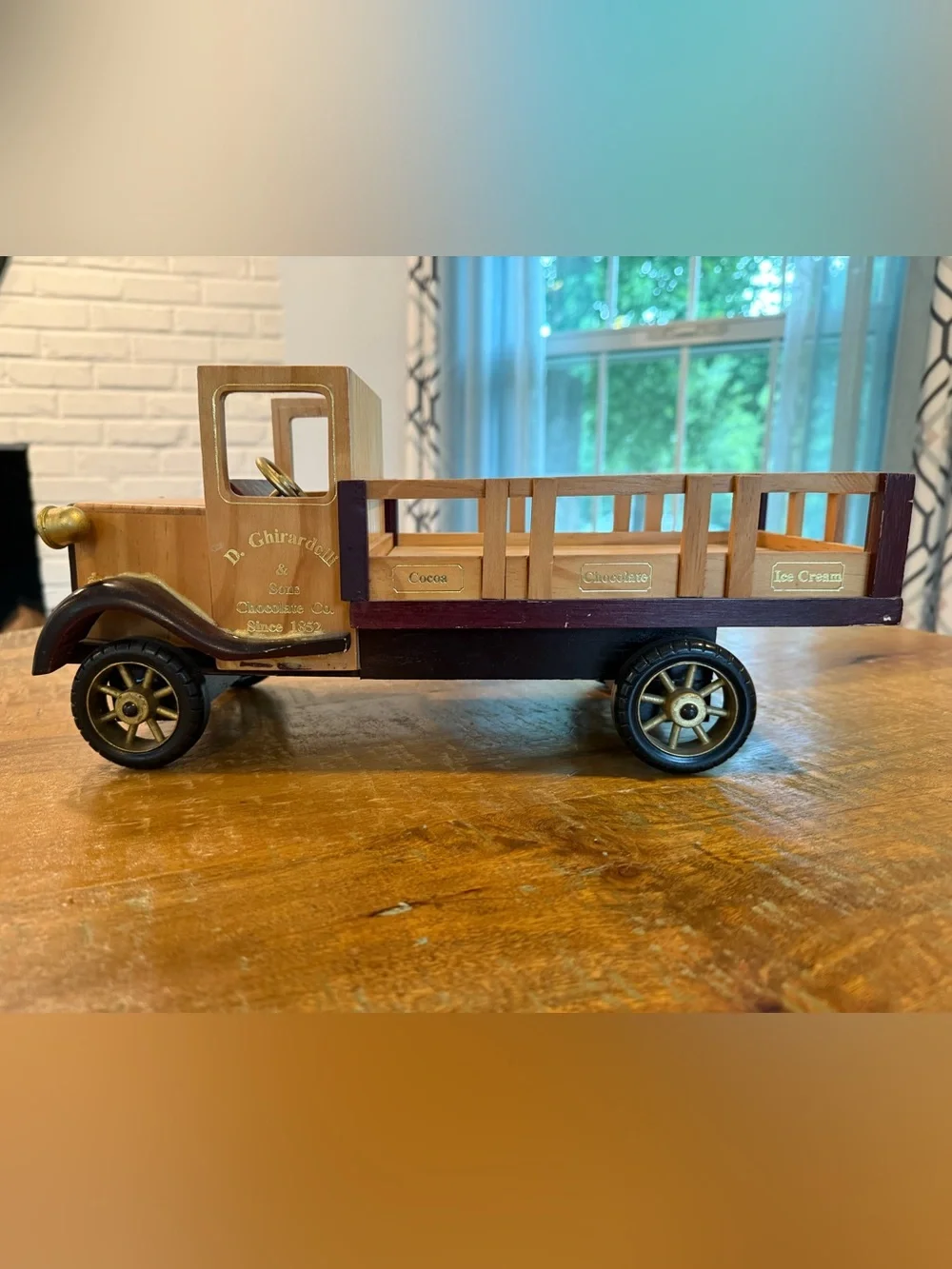 Vintage-D. Ghirardelli & Sons Chocolate Co.. Wooden Flatbed Truck